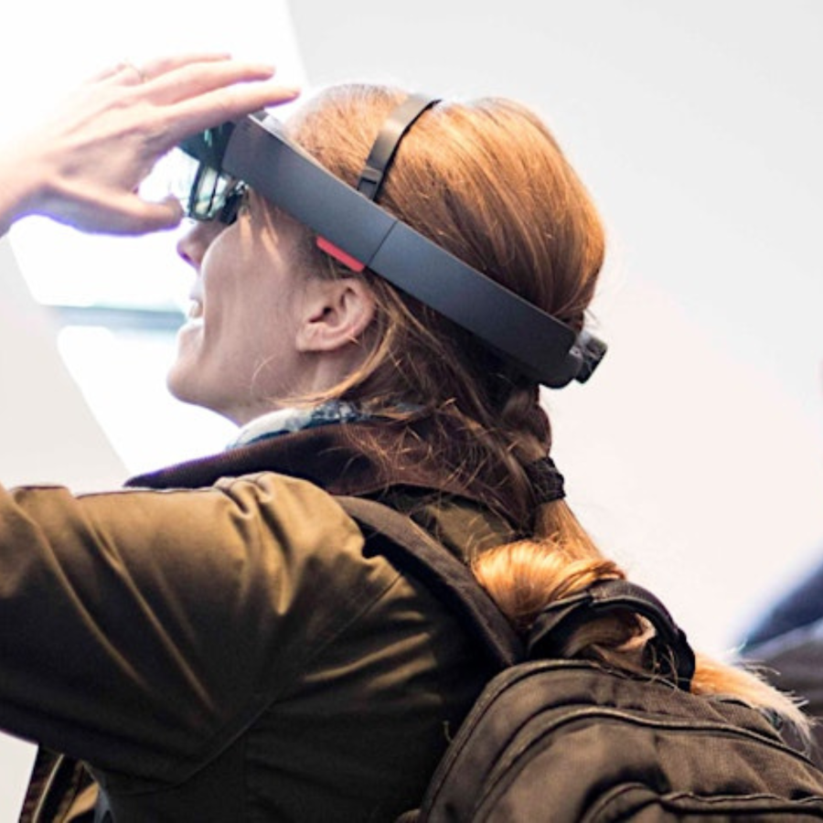 Person wearing VR googles