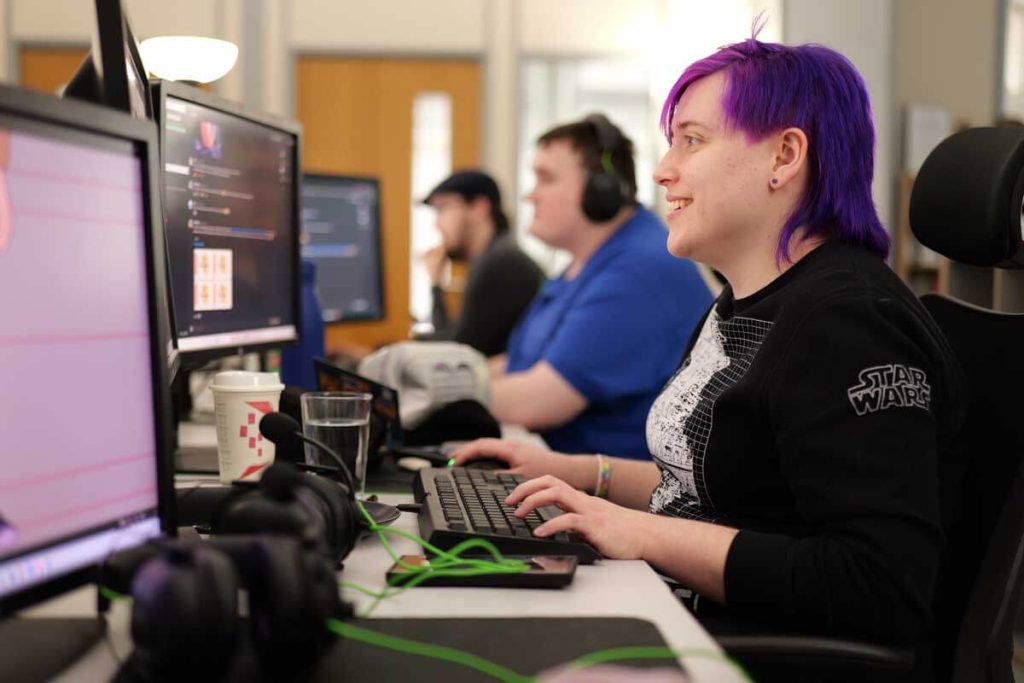 Eleri Edwards working on her animated short film 'Crybaby'.